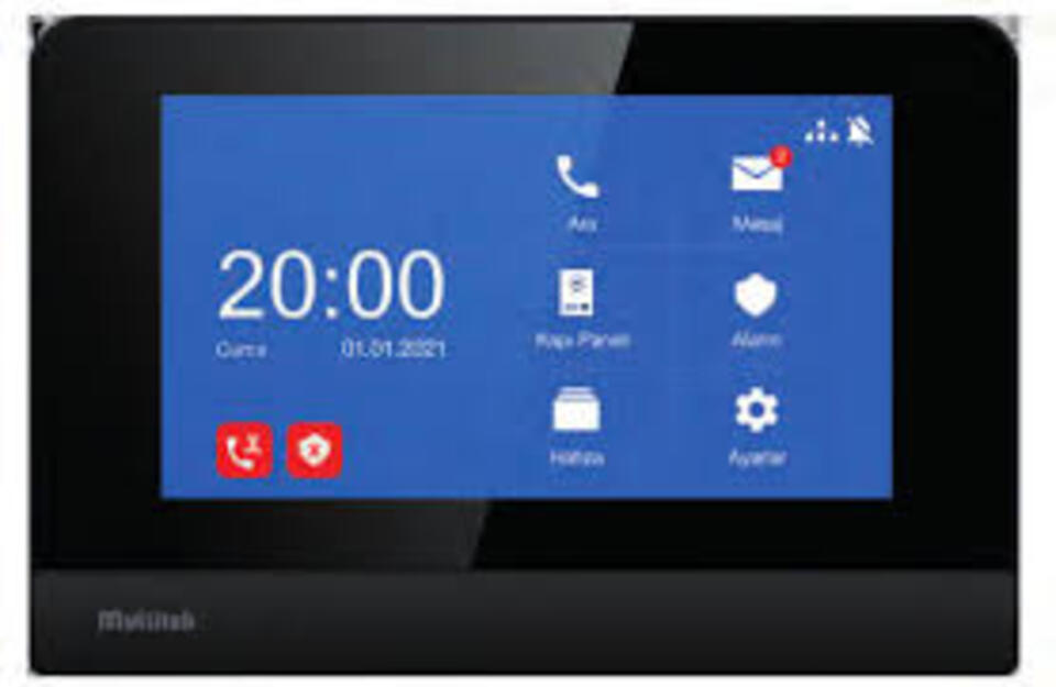 Görüntülü Diyafon Şubesi Renkli Siyah Kasa IP Sıva Altı Kasa Dahil 10''  VIP102-Smart 