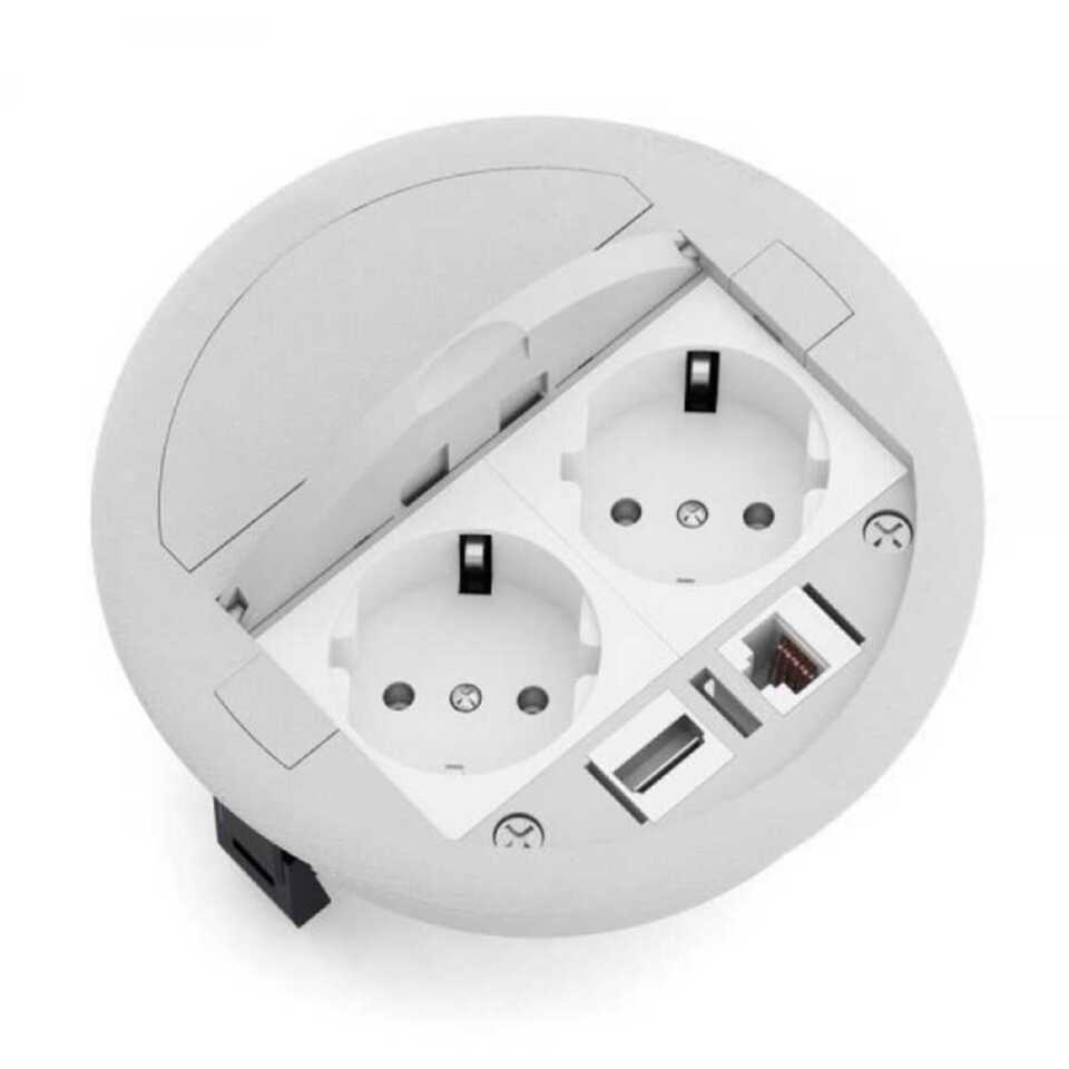 Masa Üstü Priz Kusutusu 4 Modül+2 Keystone Gri