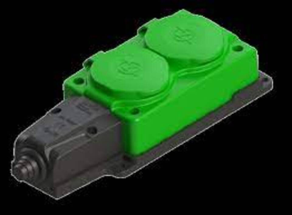 Nead Kauçuk Monofaze Grup Priz 2'Li 1x16a Ip54 (Yeşil) (14ad)