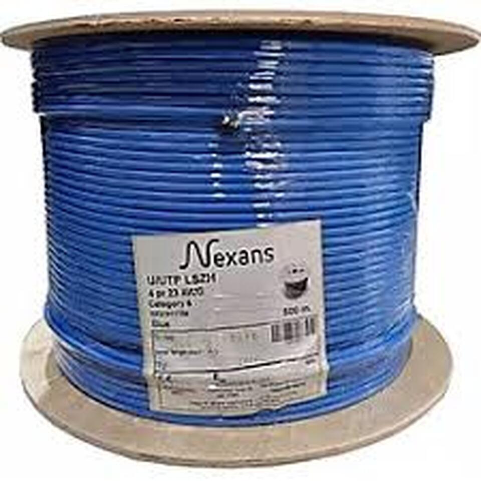 Nexans Data Kablosu Cat6 U/Utp H.F 4x2x23 Awg Mavi (Makaralı) (500mt)