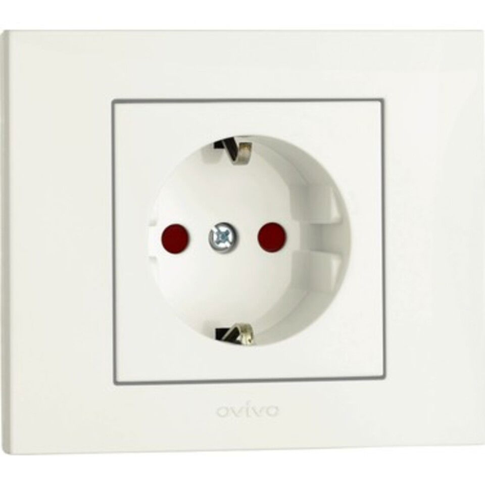 Ovivo Grano Mina Beyaz Topraklı Priz Çoc.Korumalı (12ad)