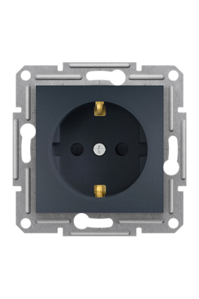 Asfora Antrasit Çocuk Korumalı Topraklı Priz (10ad)