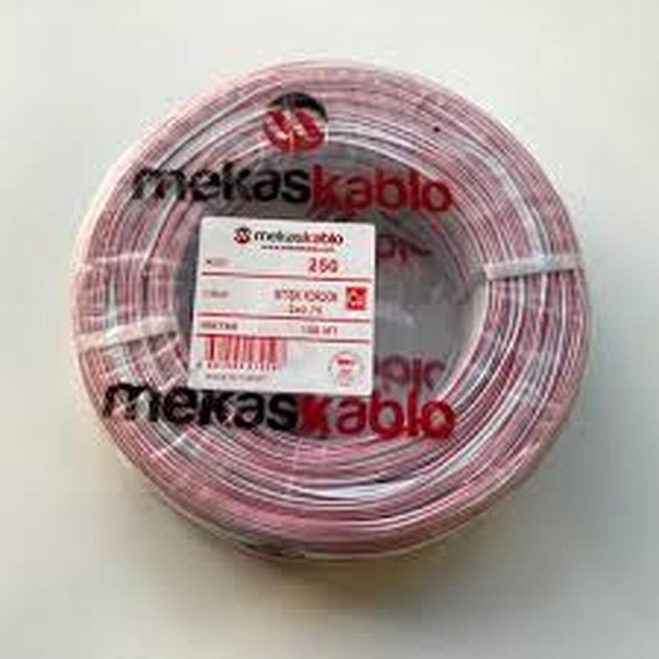  Kordon Kablo 2x0.75mm Kodlu Beyaz-Kırmızı (100mt/22000plt)