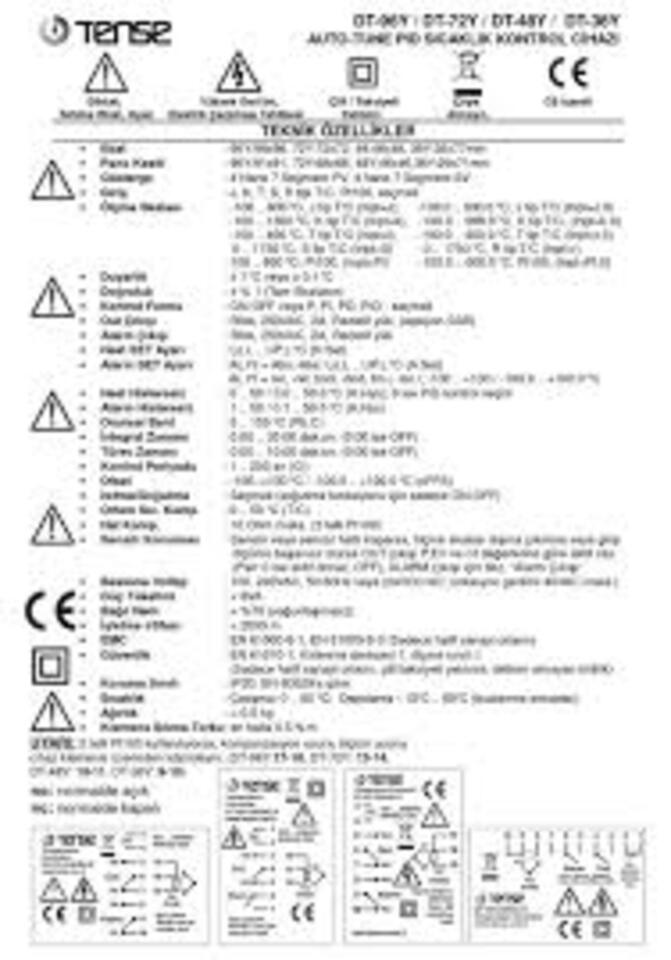 Sıcaklık Kotrol Cihazı 36x72mm ( Kontak ve Ssr Çıkışlı )