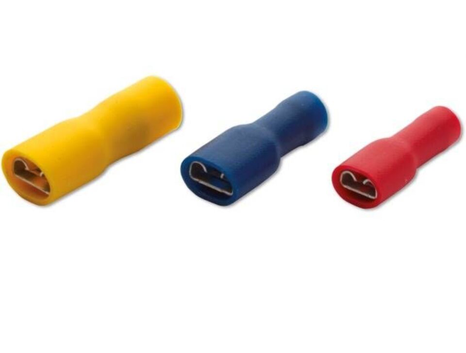 Tam İzoleli Dişi Faston Kablo Ucu 1.5-2.5mm Mavi 6.6 (100ad)