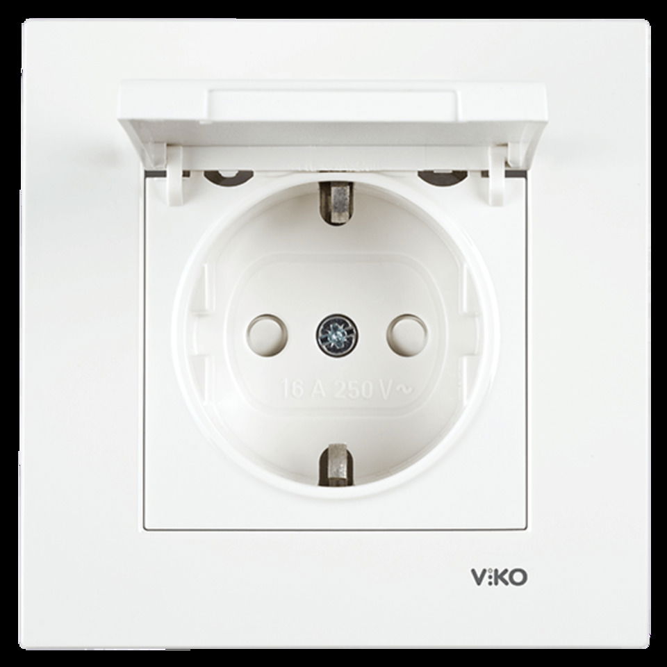Viko Karre Beyaz Çocuk Korumalı Kapaklı Topraklı Priz (12ad/120kl)