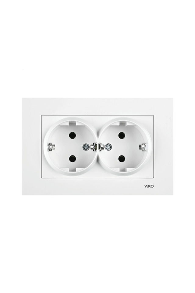Viko Karre Beyaz İkili Topraklı Priz Mek+Düğ (10ad/60kl)