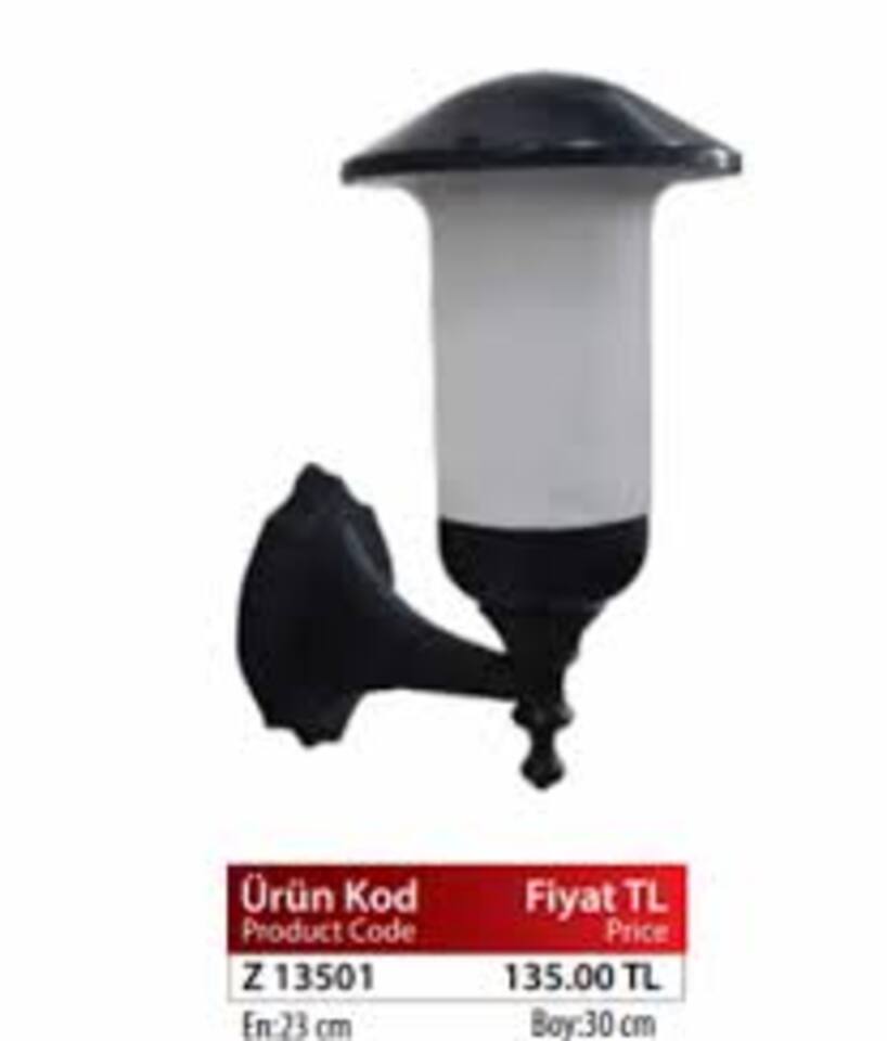 Zerpa Bahçe Armatür Duvar Aplik Boy:28cm En:16cm ( Bolard Yeşil  Duvar-Pvc ) (27ad)