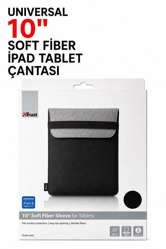 Universal 10" Soft Fi̇ber İPad ve Tablet Çantası
