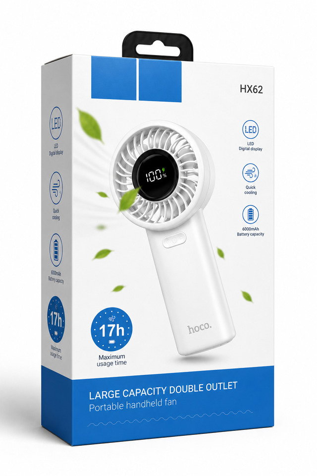 Hoco HX62 Taşınabilir El ve Masaüstü Premi̇um Fan