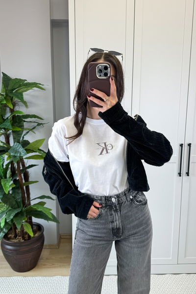 Bsk Marka Taş İşlemeli Tshirt