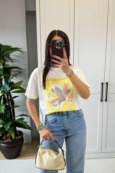 Le Pouvoir Nakış Ve Taş İşlemeli Tshirt