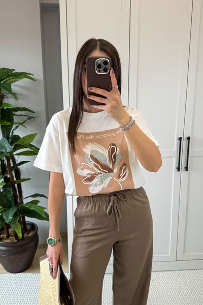 Le Pouvoir Nakış Ve Taş İşlemeli Tshirt