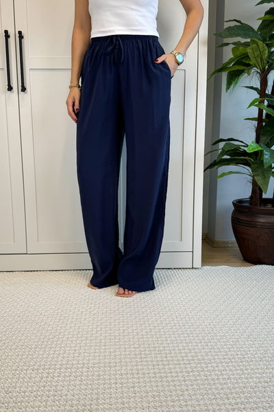 Massi Tencel Kumaş Bol Paça Pantolon