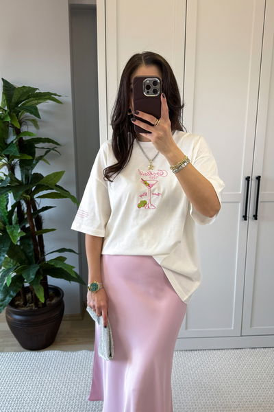 Koktely Glass Nakış Detaylı Tshirt
