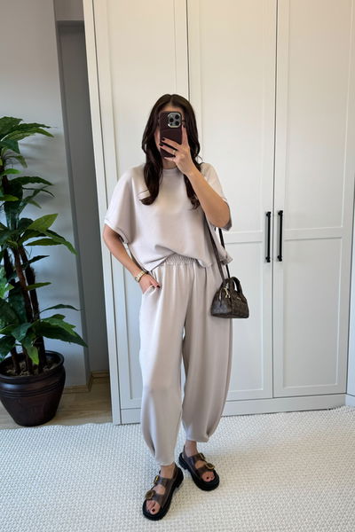 Oysho Crop Bluz Havuç Pantolon Takım