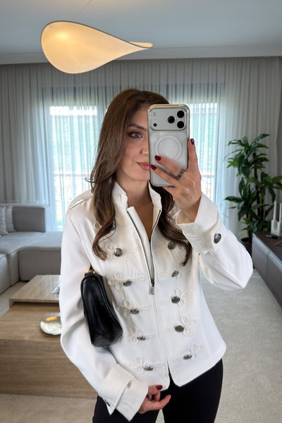 Str Düğme Ve Fermuarli Ceket