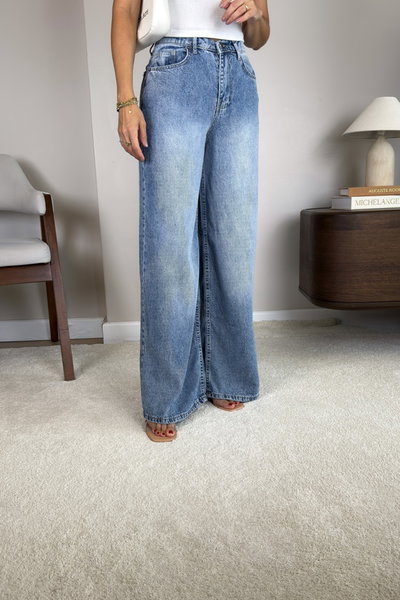 Beli̇ Lasti̇k Detayli Tensel Palazzo Jean