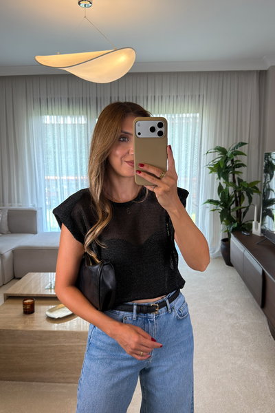 Vatka Detaylı Transparan Bluz