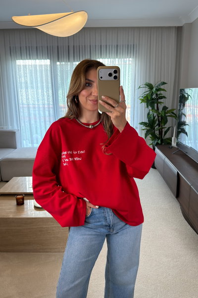 Ön Arka Baskılı Penye Sweat