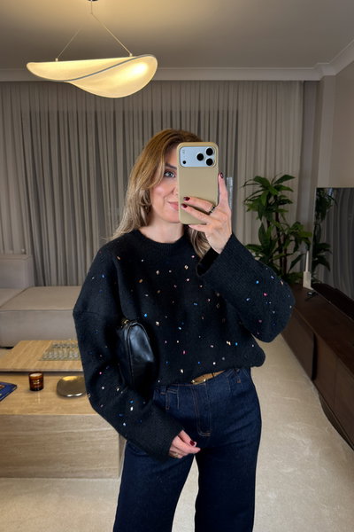 Yün Karışımlı Kylie Renkli Triko