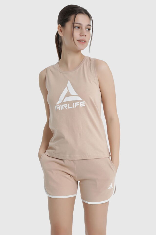 17034 - Sahara Beige - Women's Cotton Sport Shorts