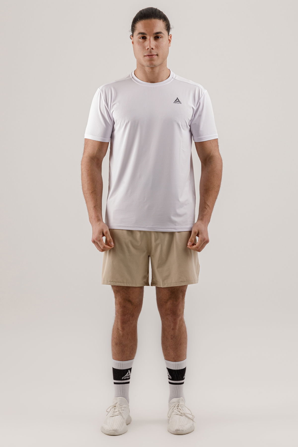 17081 - Bej - Men's Woven Slip Shorts