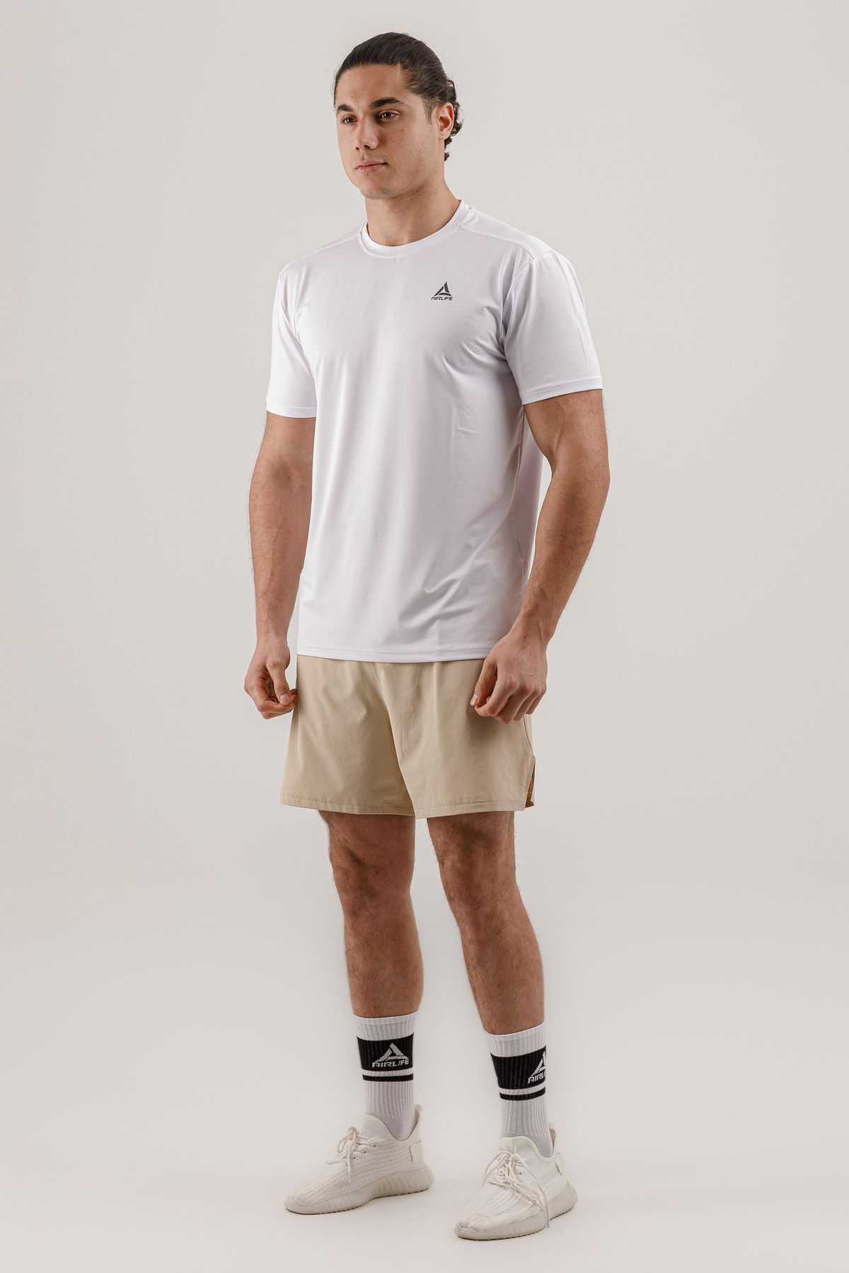 17081 - Bej - Men's Woven Slip Shorts