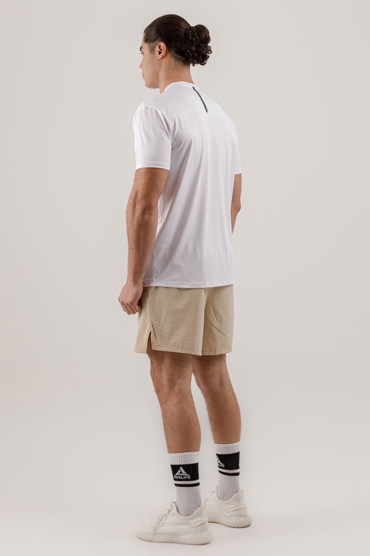 17081 - Bej - Men's Woven Slip Shorts
