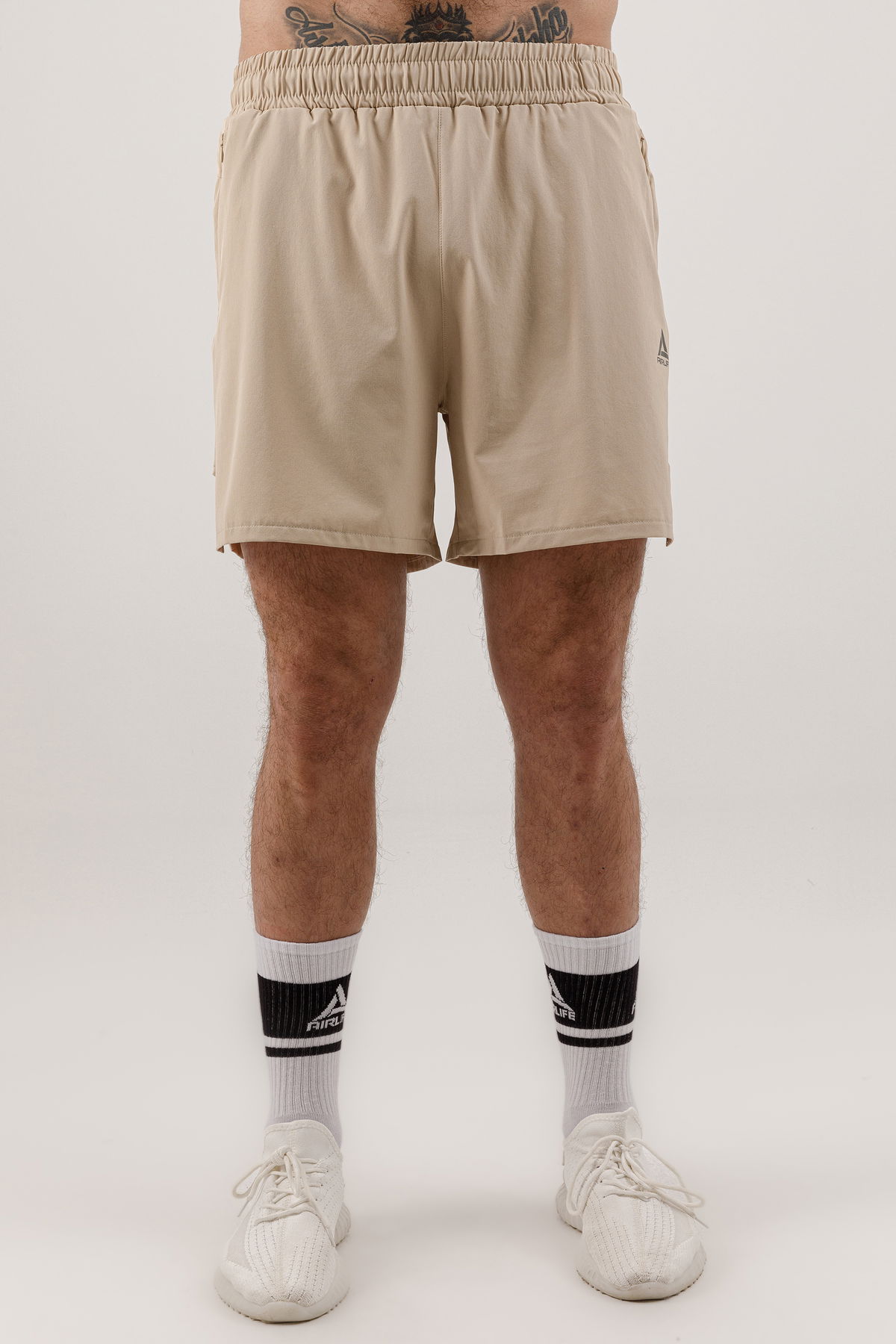 17081 - Bej - Men's Woven Slip Shorts