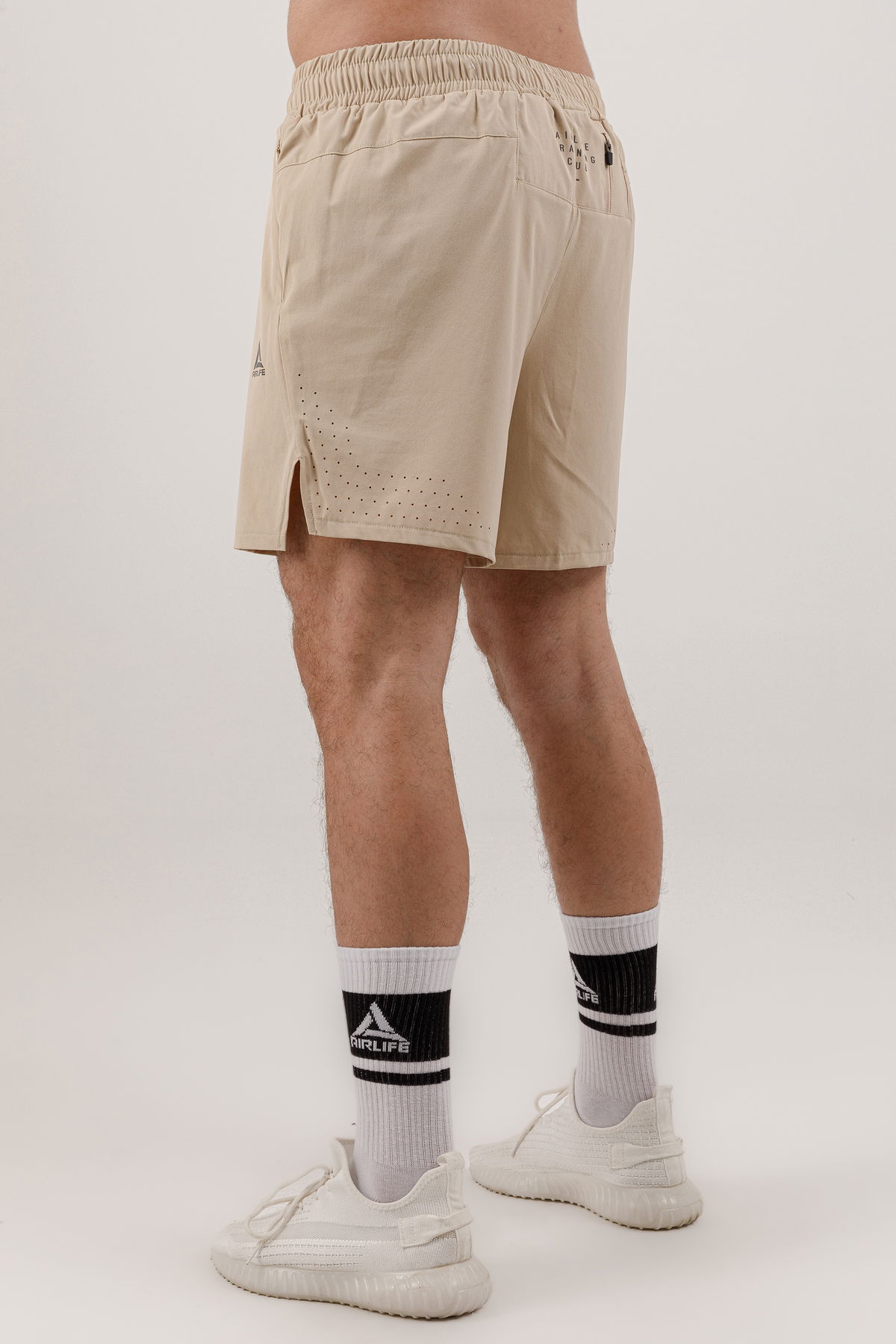 17081 - Bej - Men's Woven Slip Shorts