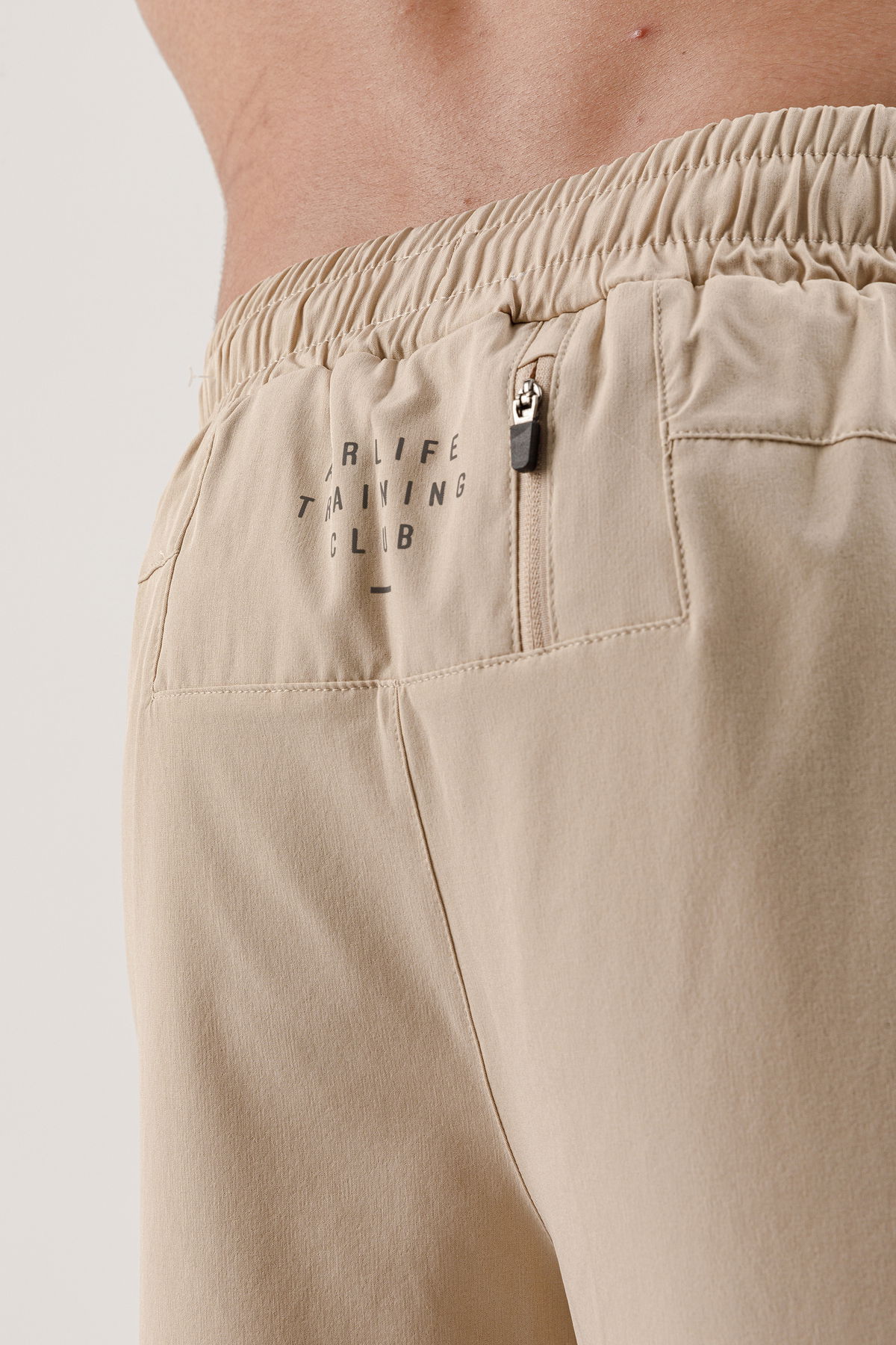 17081 - Bej - Men's Woven Slip Shorts
