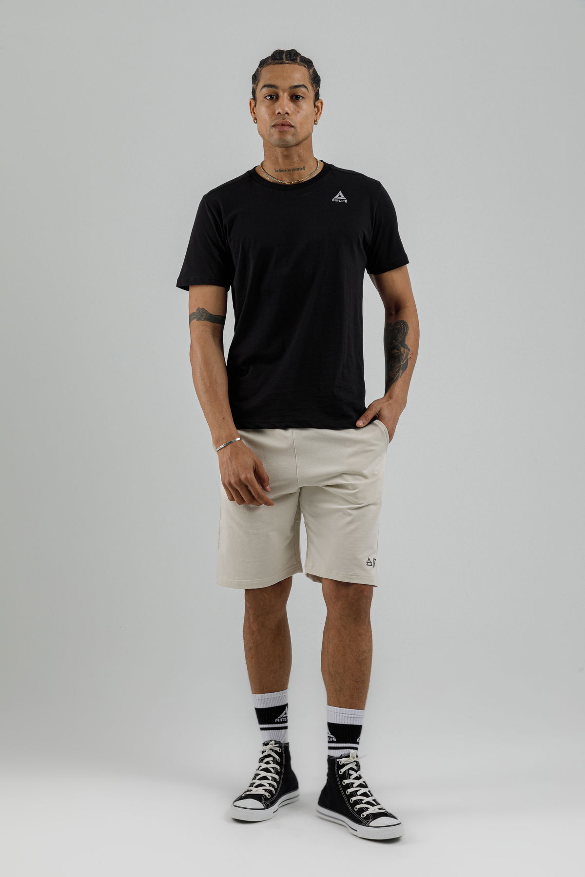 17094 - Khaki - Men's lycra Shorts