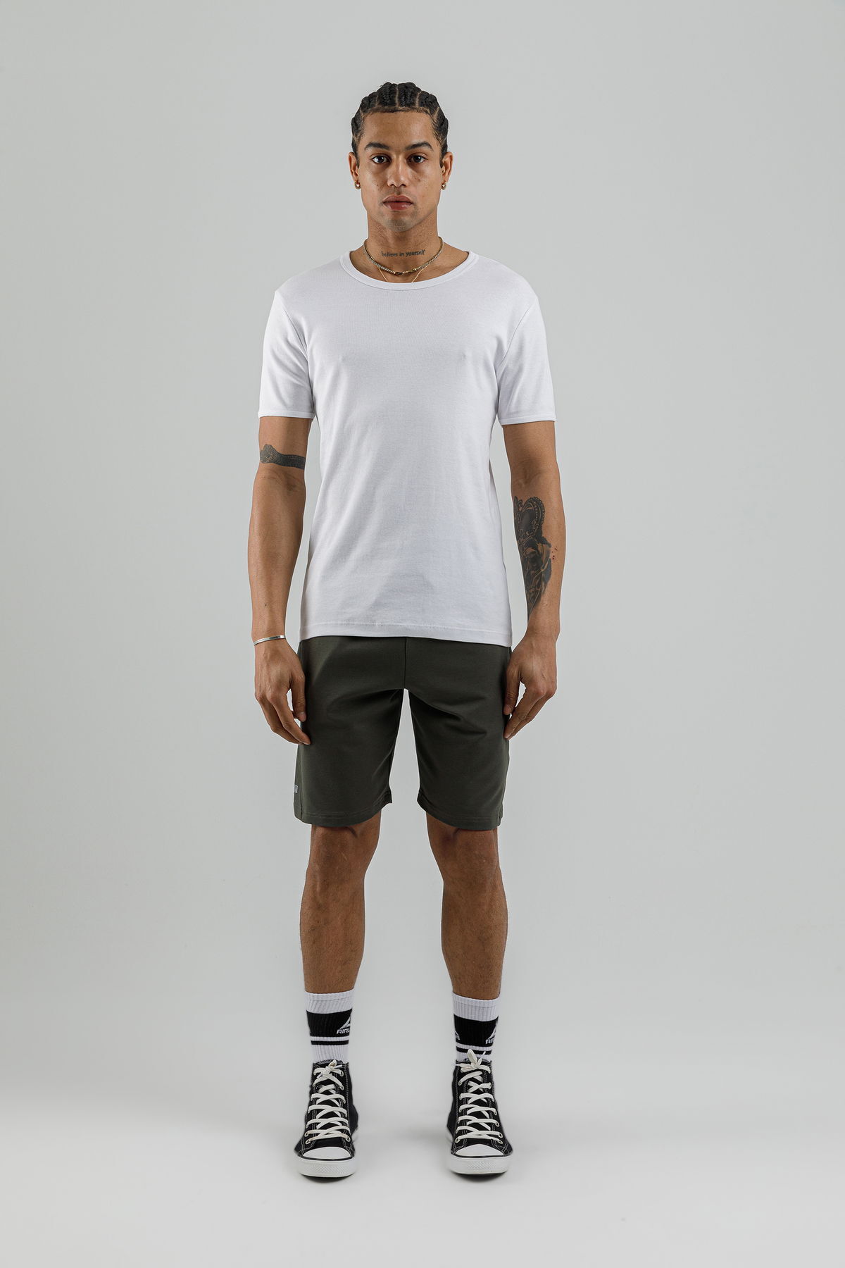 17095 - Khaki - Men's lycra Shorts