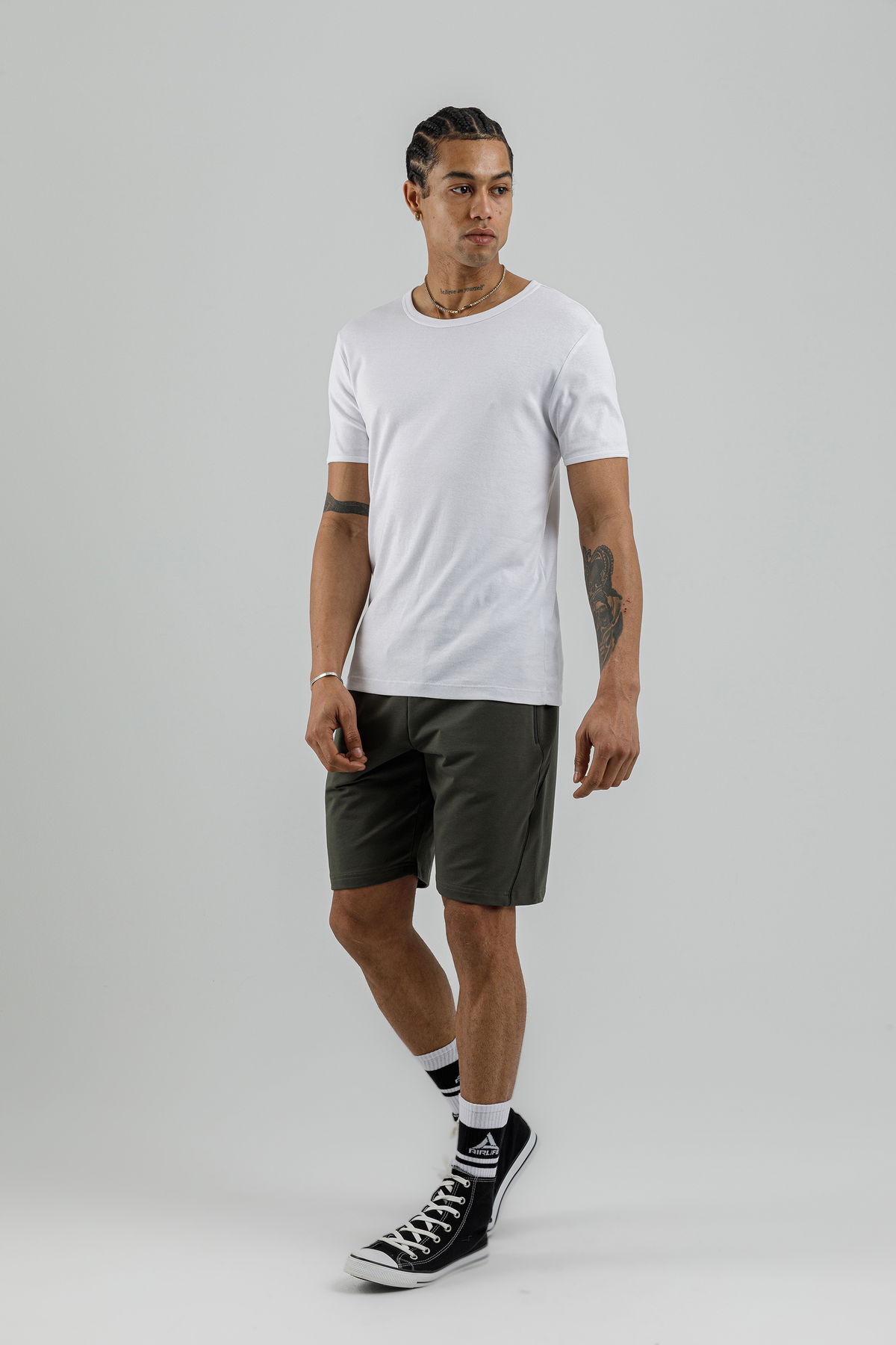 17095 - Khaki - Men's lycra Shorts