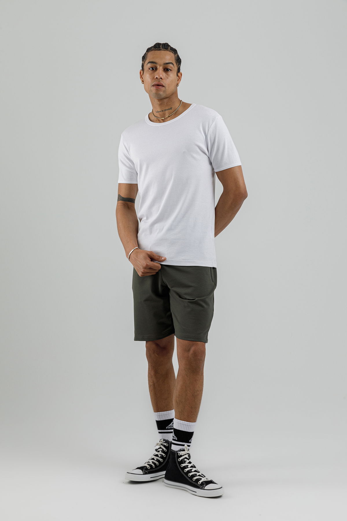 17095 - Khaki - Men's lycra Shorts