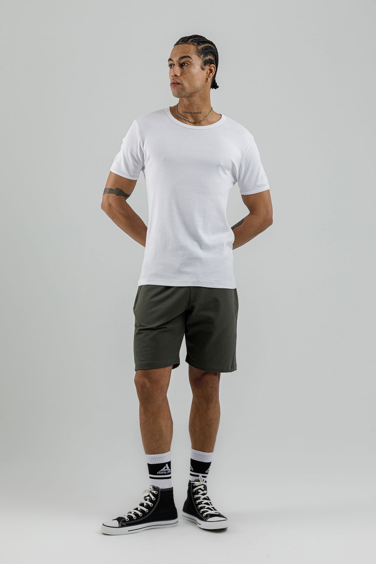 17095 - Khaki - Men's lycra Shorts