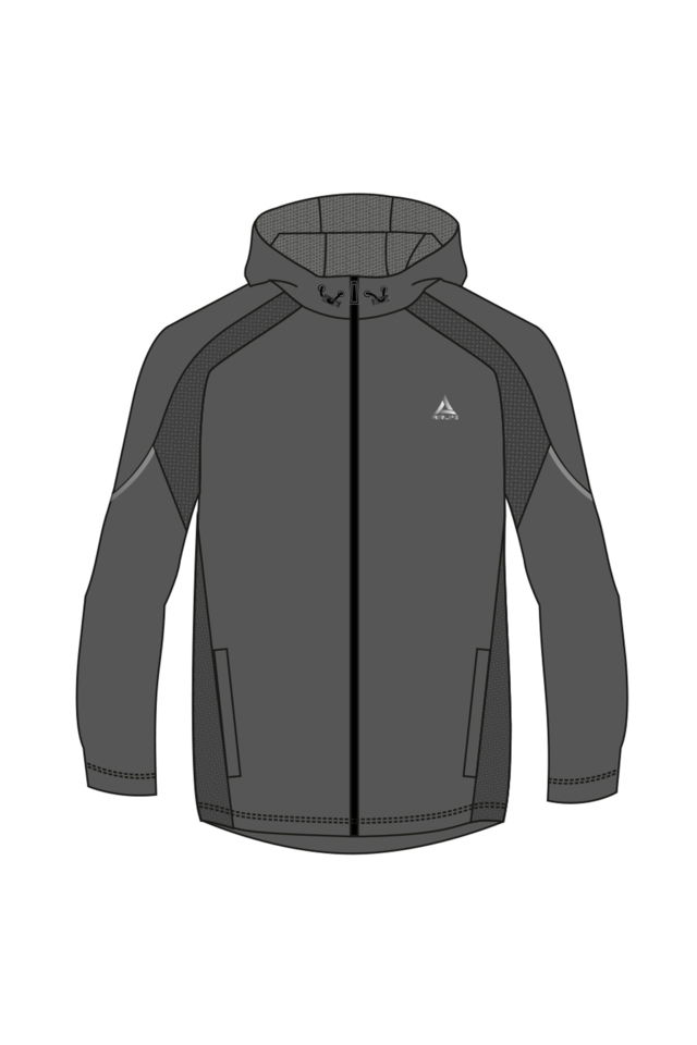 180009-M.01 - Füme - Tam Boy Fermuarlı Genç Çocuk (Erkek) Kapüşonlu Sweatshirt