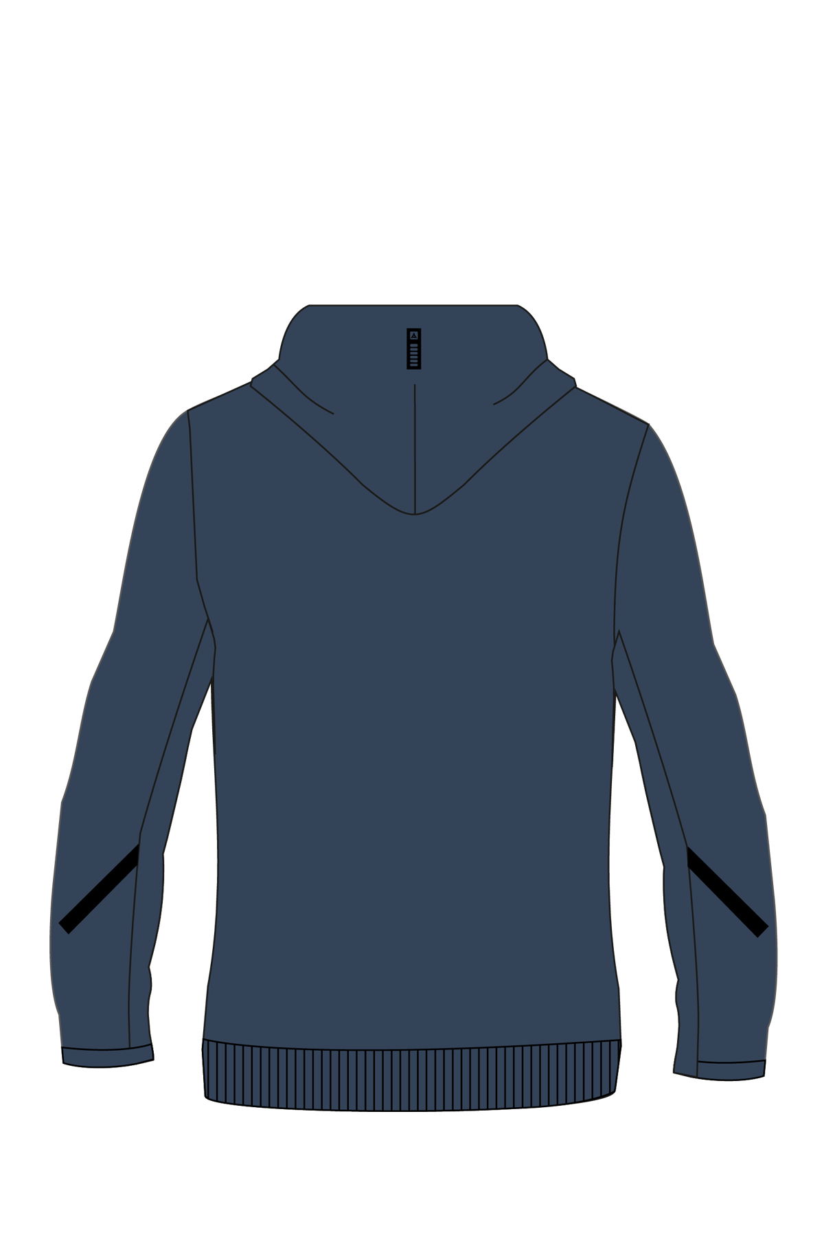 180012-U.01 - Lacivert - Tam Boy Fermuarlı Genç Çocuk Kapüşonlu Sweatshirt