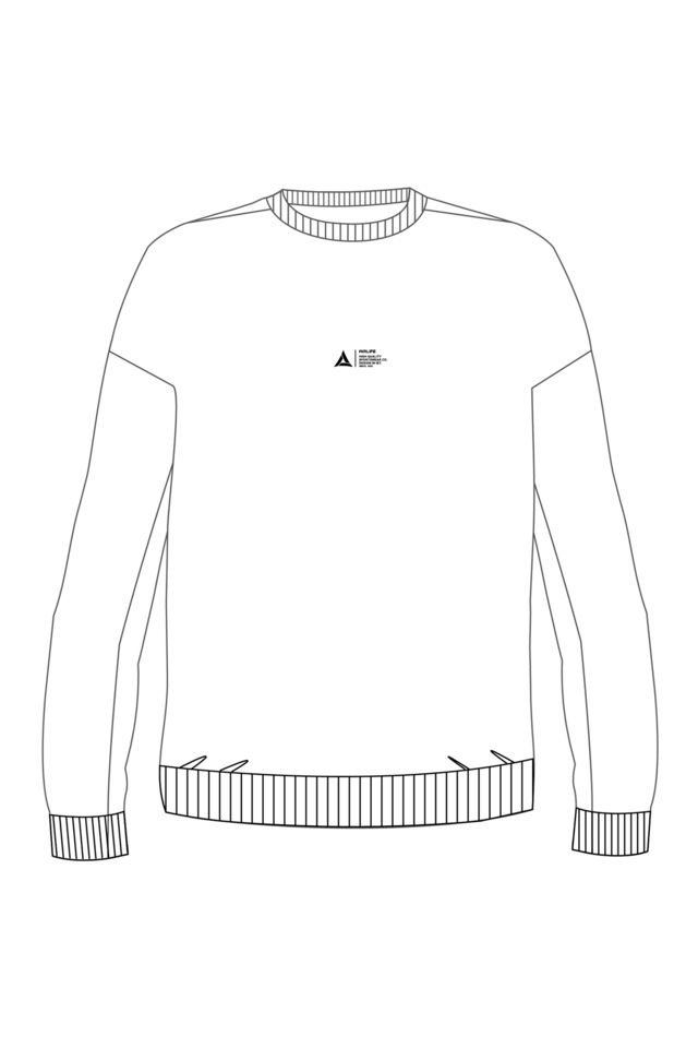180013-U.01 - Beyaz - Sıfır Yaka Genç Çocuk Sweatshirt