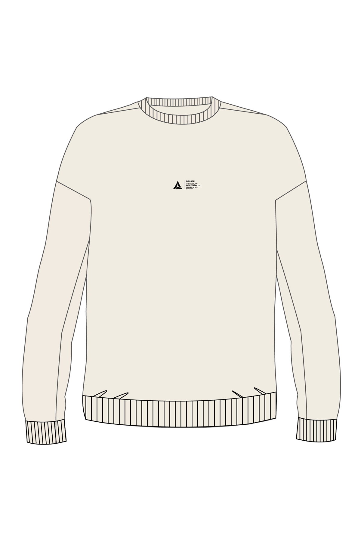 180013-U.01 - Taş - Sıfır Yaka Genç Çocuk Sweatshirt