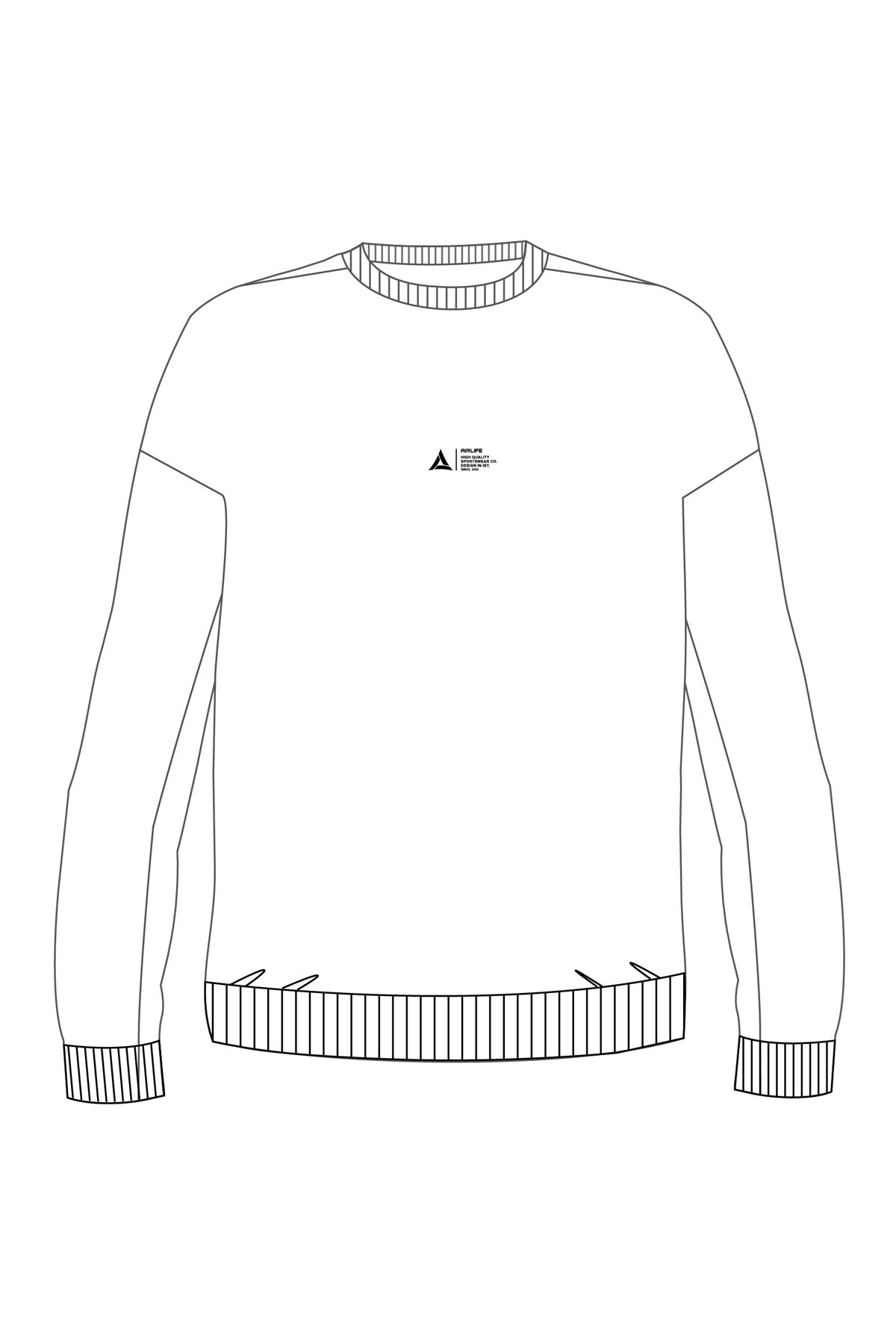 180013-U.01 - Beyaz - Sıfır Yaka Genç Çocuk Sweatshirt