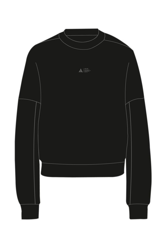 180016-W.02 - Siyah - Sıfır Yaka Kadın Sweatshirt
