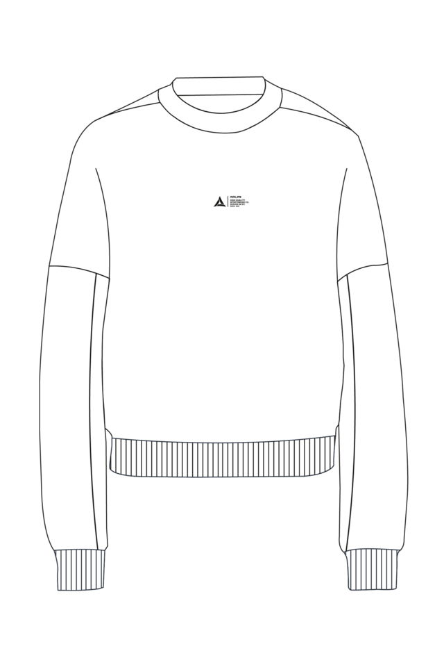 180016-W.02 - Beyaz - Sıfır Yaka Kadın Sweatshirt