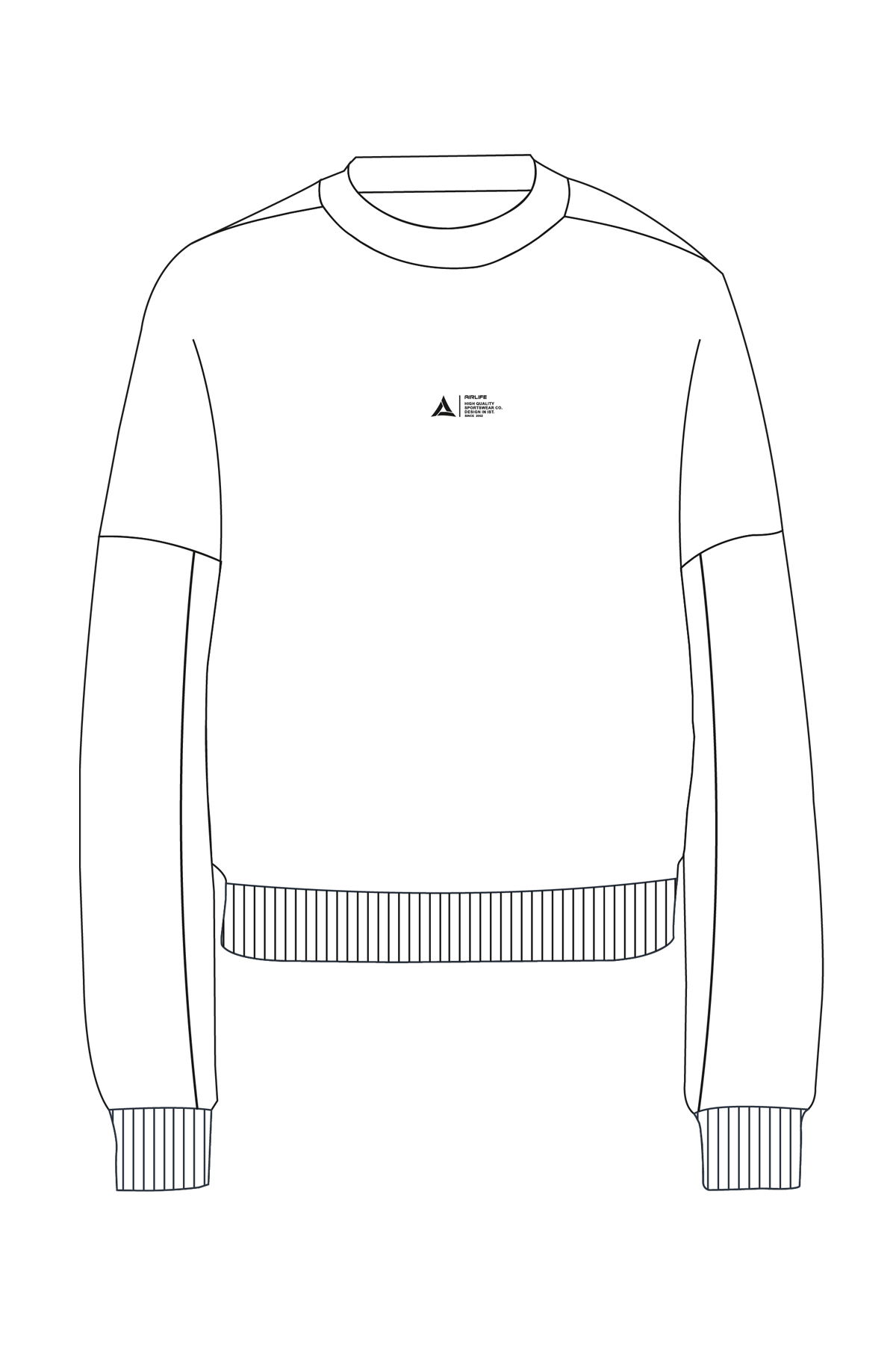 180016-W.02 - Beyaz - Sıfır Yaka Kadın Sweatshirt