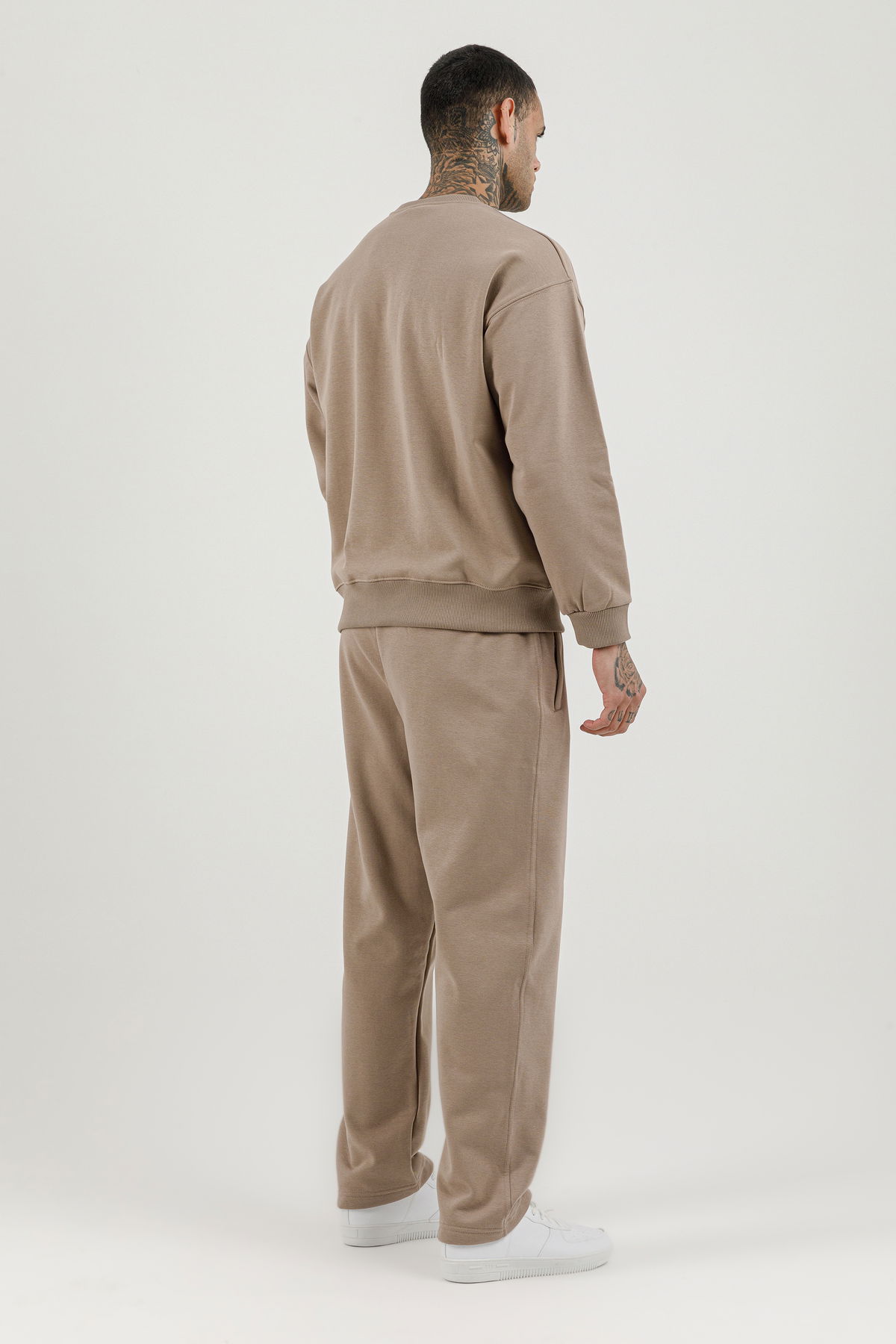 180017-M.02 - Kahverengi - Erkek Sıfır Yaka Sweatshirt
