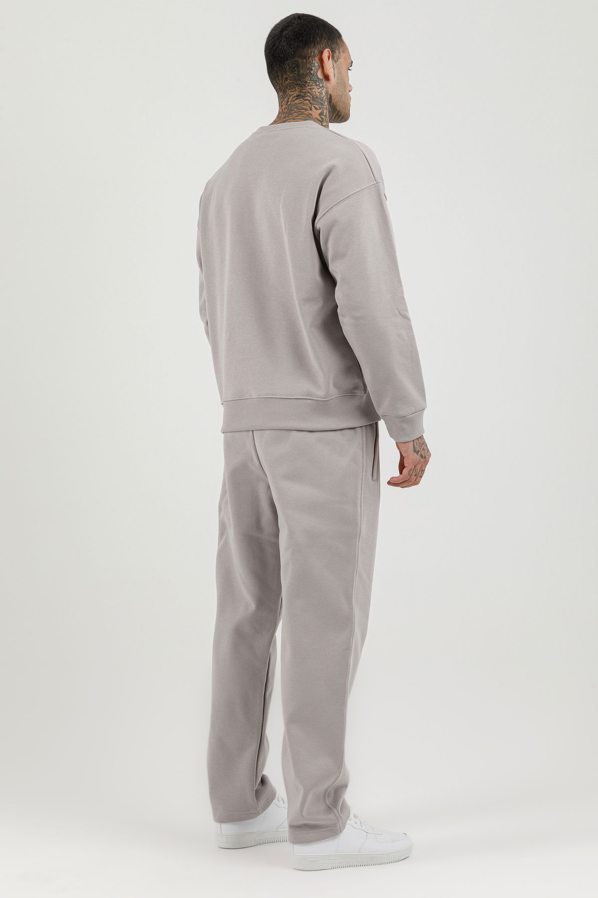 180017-M.02 - Gri - Erkek Sıfır Yaka Sweatshirt