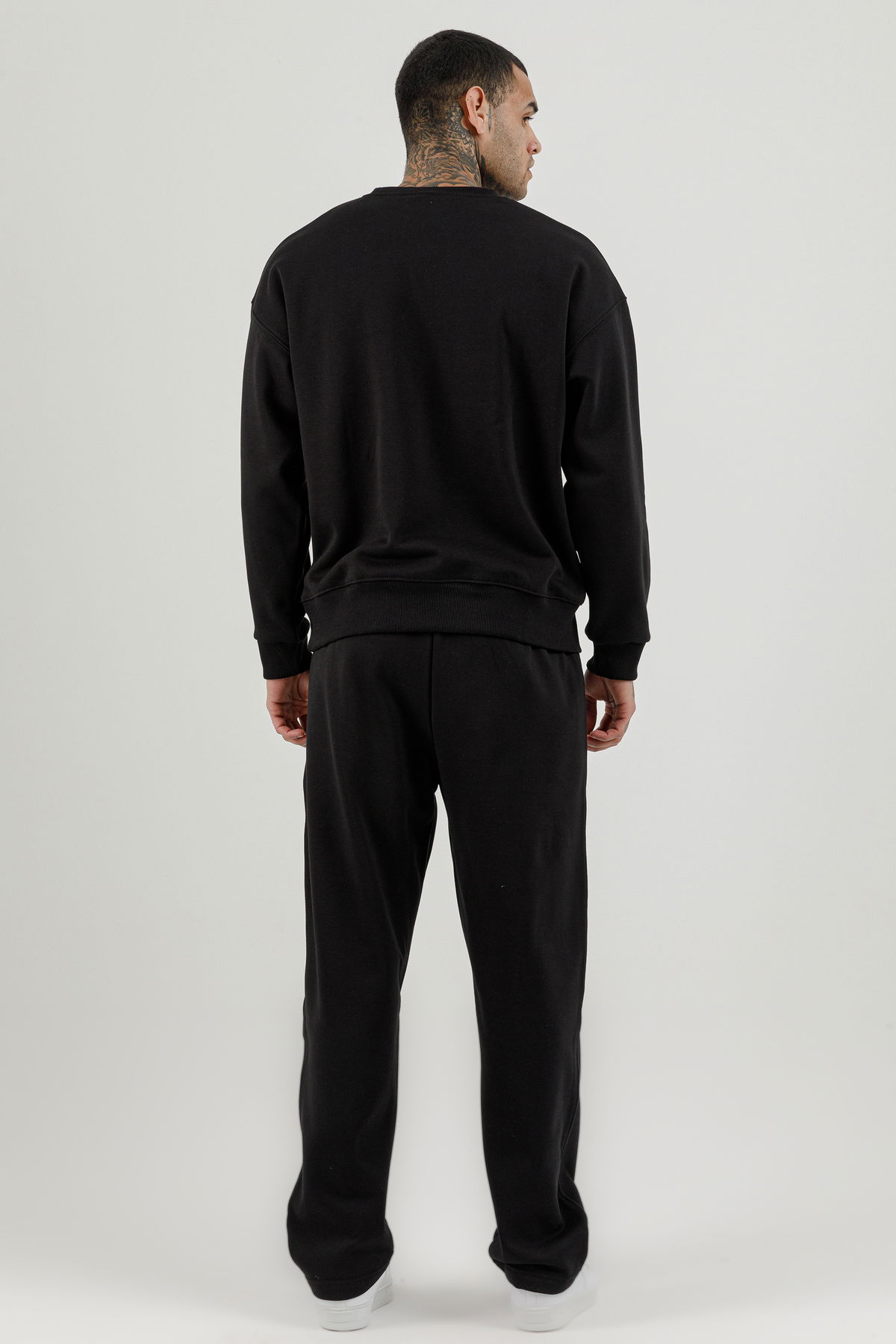 180017-M.02 - Siyah - Erkek Sıfır Yaka Sweatshirt