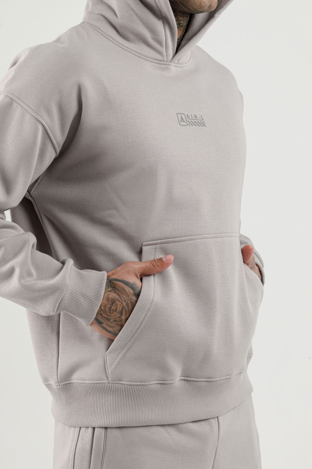 180018-M.02 - Gri - Kanguru Cepli Erkek Kapüşonlu Sweatshirt