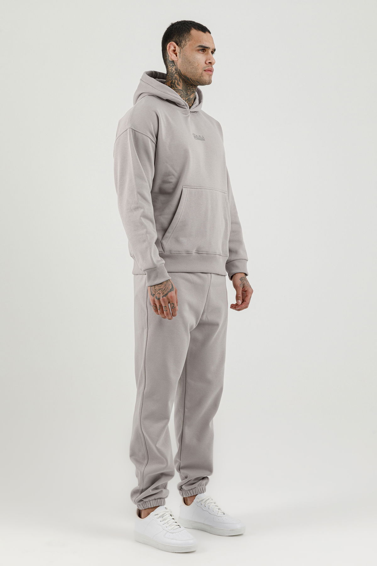 180018-M.02 - Gri - Kanguru Cepli Erkek Kapüşonlu Sweatshirt